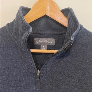 Eddie Bauer Men's Navy Half-Zip Knit Sweater